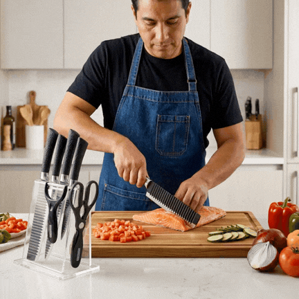 CHEF EDGE PRO® SET DE CUCHILLOS PRO ¡Cortes precisos todos los días!