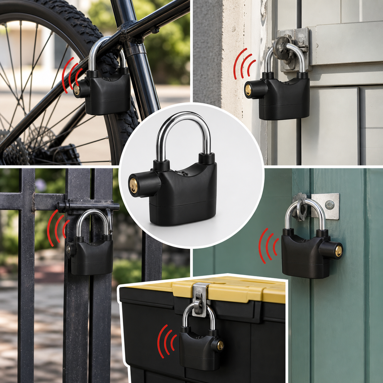SAFELOCK ALARM PRO® CANDADO ANTIRROBO CON ALARMA ¡Protección extra!