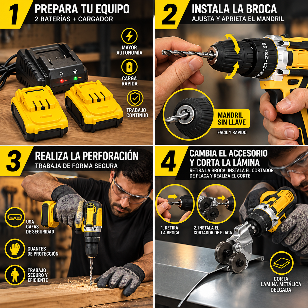 POWERDRILL PRO KIT TALADRO INALÁMBRICO + GRATIS CORTADOR DE PLACA Y BATERÍA EXTRA ¡TU TALADRO AHORA TAMBIÉN CORTA!