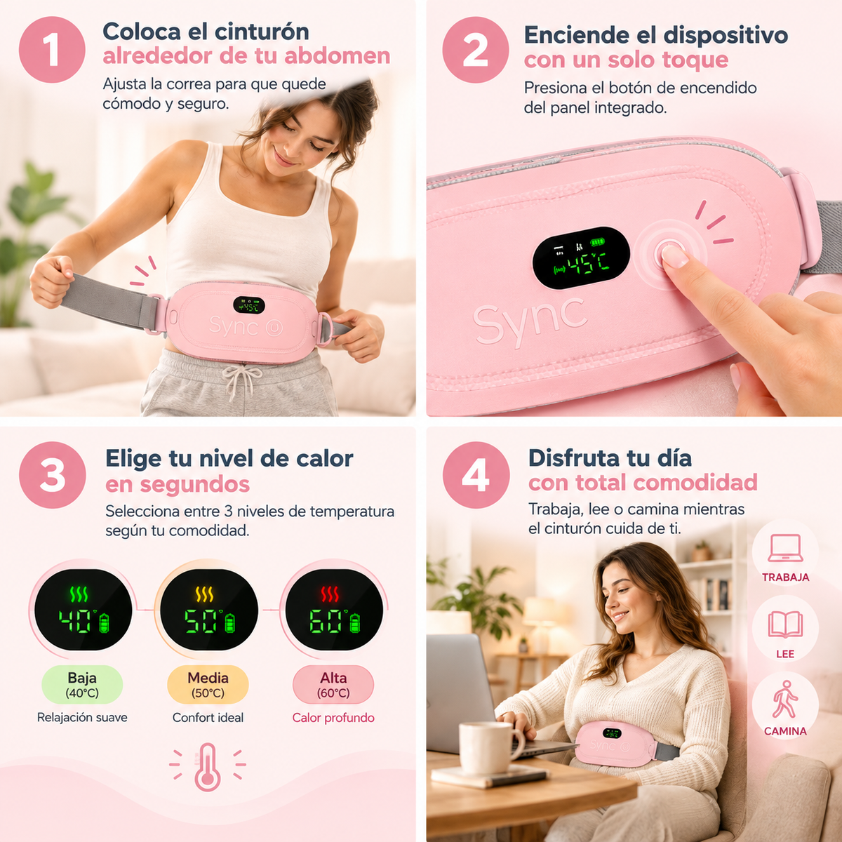 WARM RELIEF BELT® CINTURÓN CÓLICOS TÉRMICO PORTÁTIL ¡ALIVIO QUE VA CONTIGO!