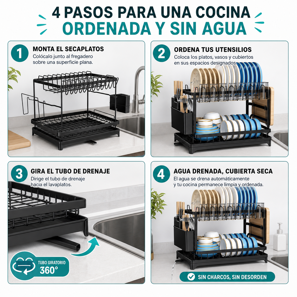 STEELDRY DUO® SECAPLATOS DE 2 NIVELES CON DRENAJE ¡TU SECAPLATOS TIENE QUE RESISTIR LA HUMEDAD!