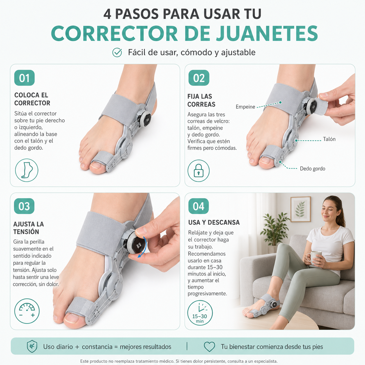 BUNION ALIGN PRO® CORRECTOR AJUSTABLE DE JUANETES ¡CUIDA TUS JUANETES DESDE CASA!