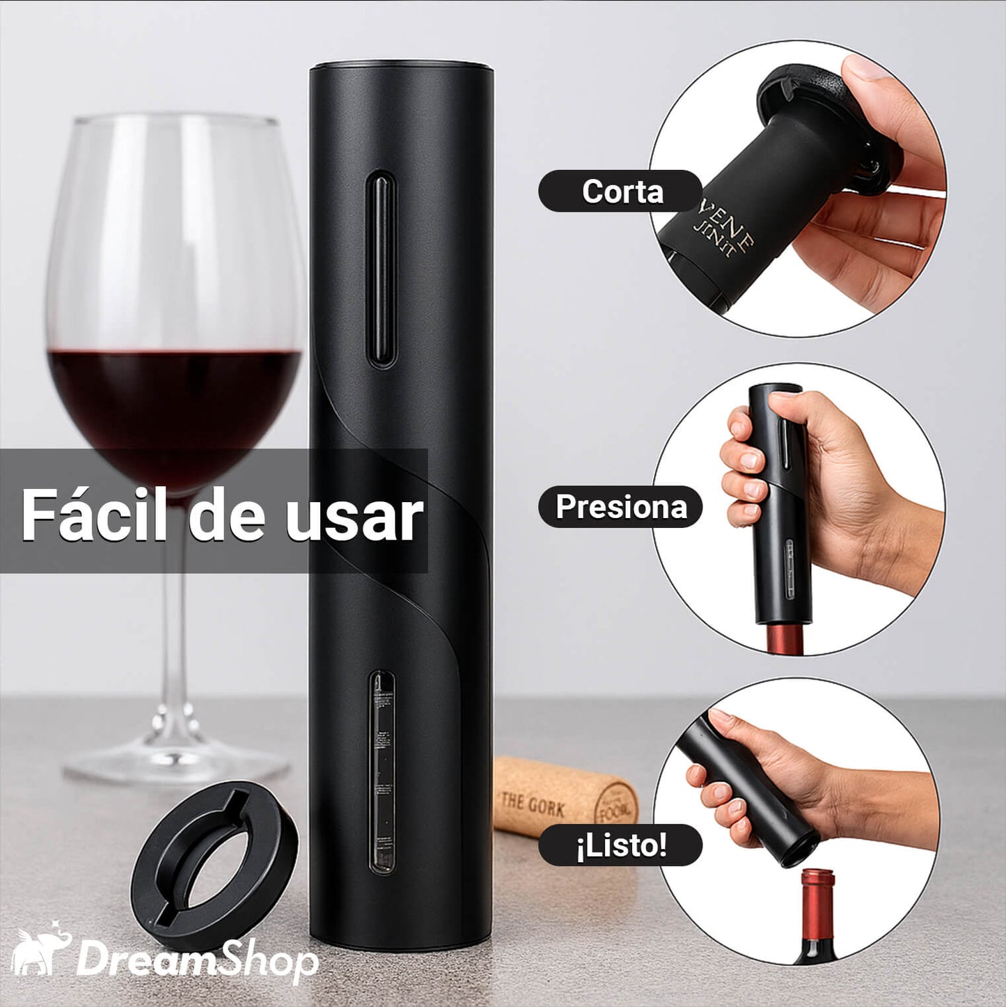 Sacacorchos Automático - ¡Descorcha con un solo botón!