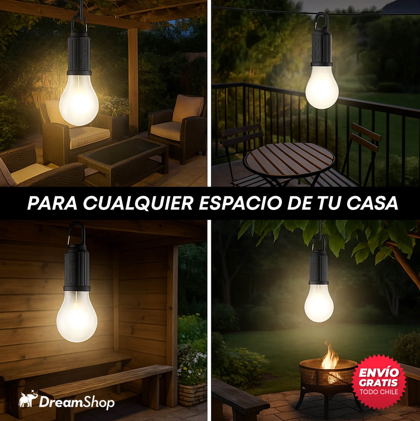 PACK AMPOLLETA SOLAR PORTÁTIL + USB ¡Ilumina sin GASTAR!