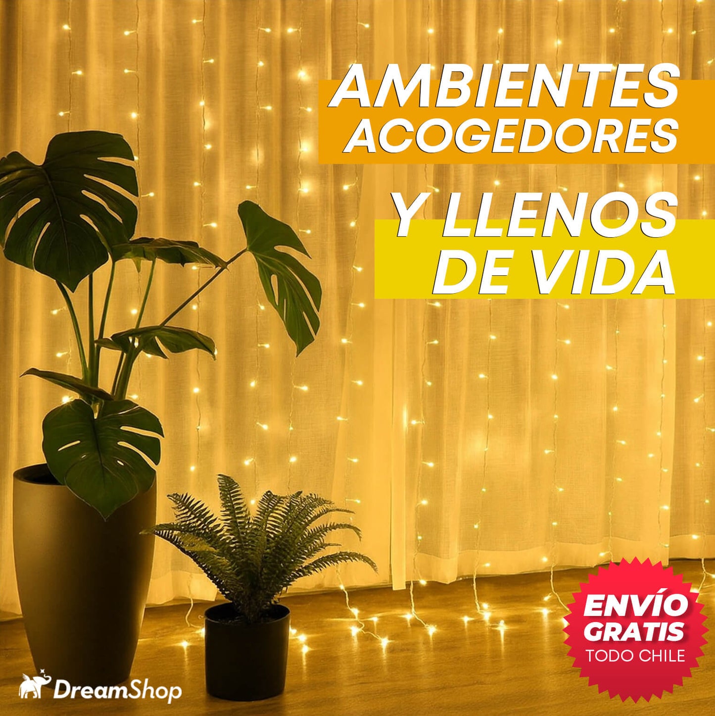 CORTINA LUCES LED  ¡🌟 Convierte cualquier rincón en un ambiente mágico!
