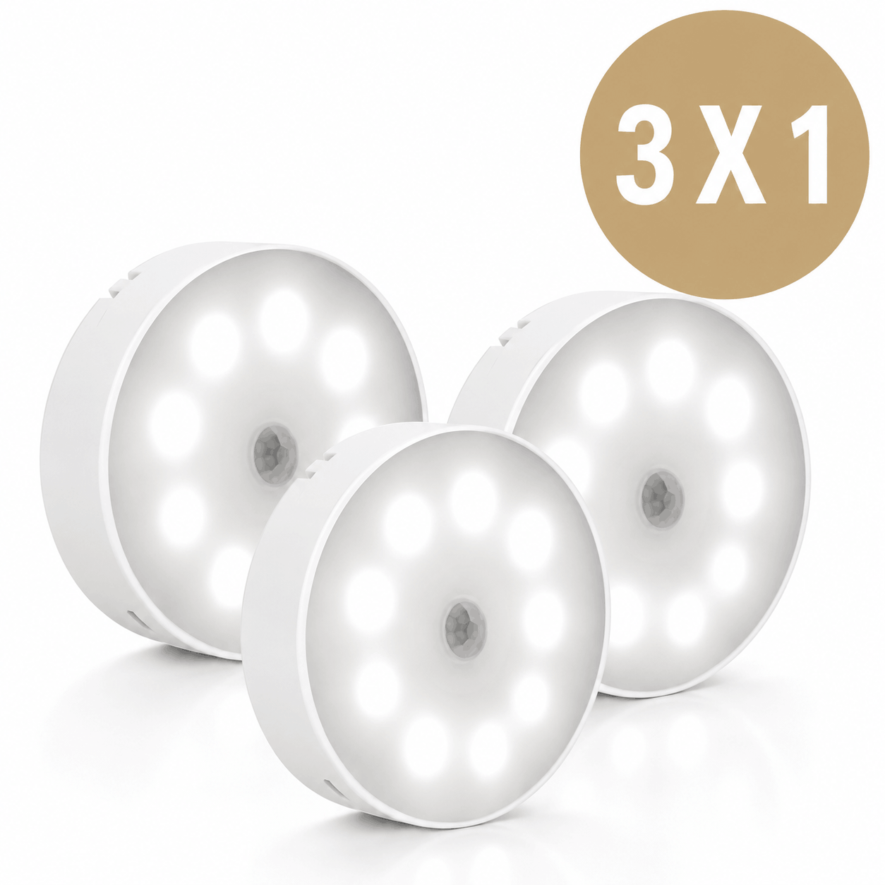 NIGHT SENSOR® LÁMPARA LED CON SENSOR DE MOVIMIENTO ¡PACK 3X1!
