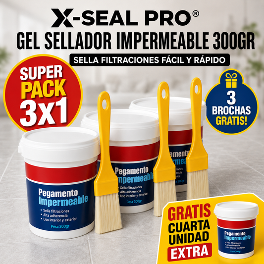 X SEAL PRO® SÚPER PACK GEL SELLADOR IMPERMEABLE 300GR ¡¡¡GRATIS UNIDAD EXTRA!!!