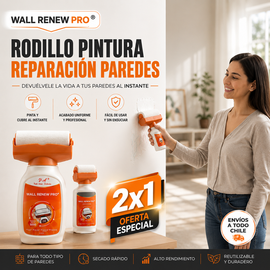 WALL RENEW PRO® RODILLO PINTURA REPARACIÓN PAREDES ¡Devuélvele la vida a tus paredes!