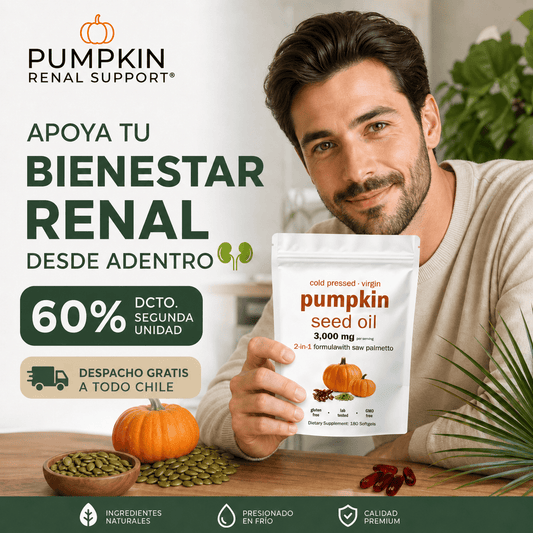 PUMPKIN HAIR SUPPORT® Aceite de semilla de calabaza + Saw Palmetto - ¡RIÑONES MÁS SANOS!