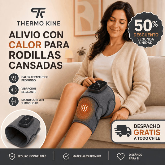 THERMO KINE® MASAJEADOR DE RODILLA CON CALEFACCIÓN ¡Alivio diario real!