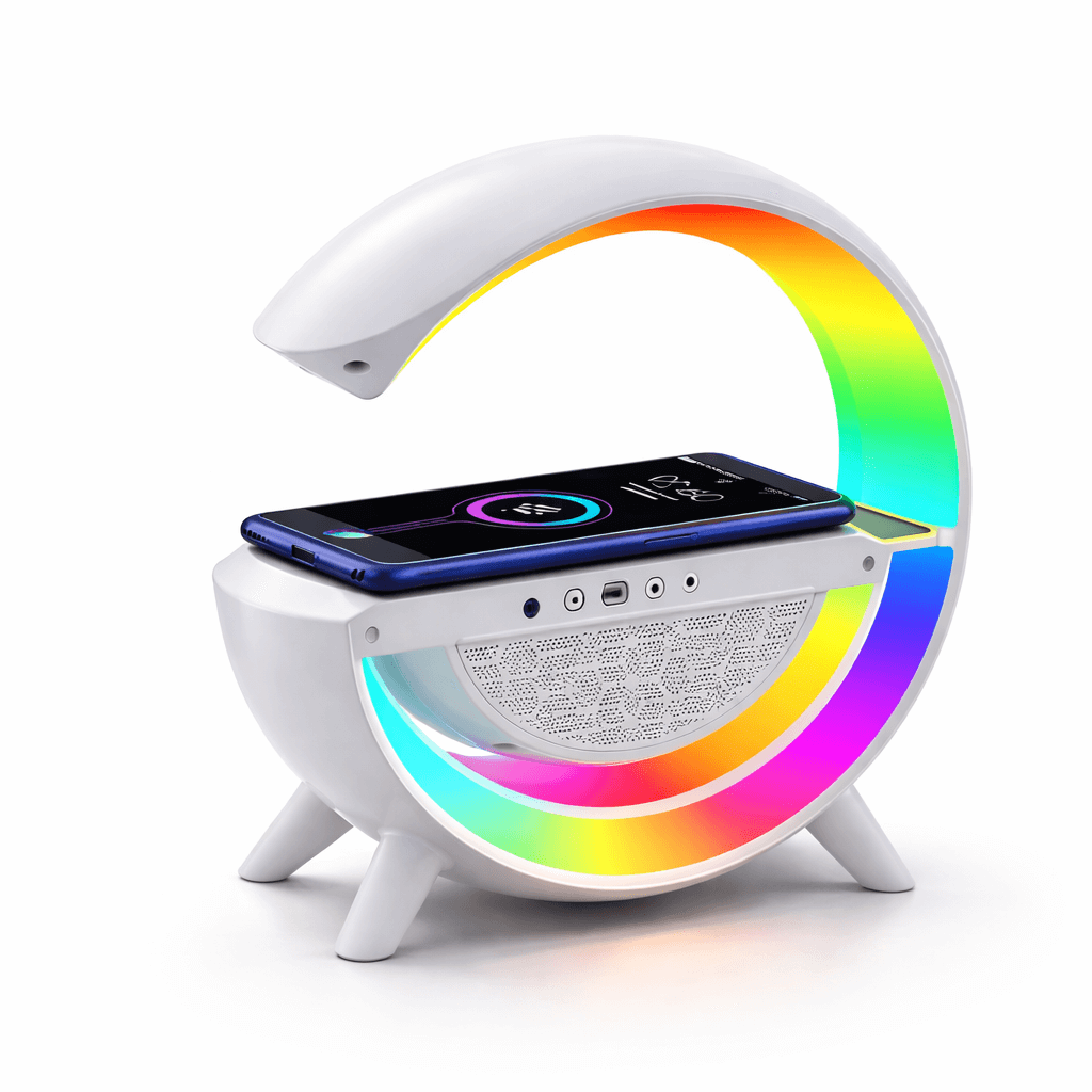 PARLANTE ORBIT® TODO EN UNO – ILUMINA, CARGA Y ESCUCHA MÚSICA