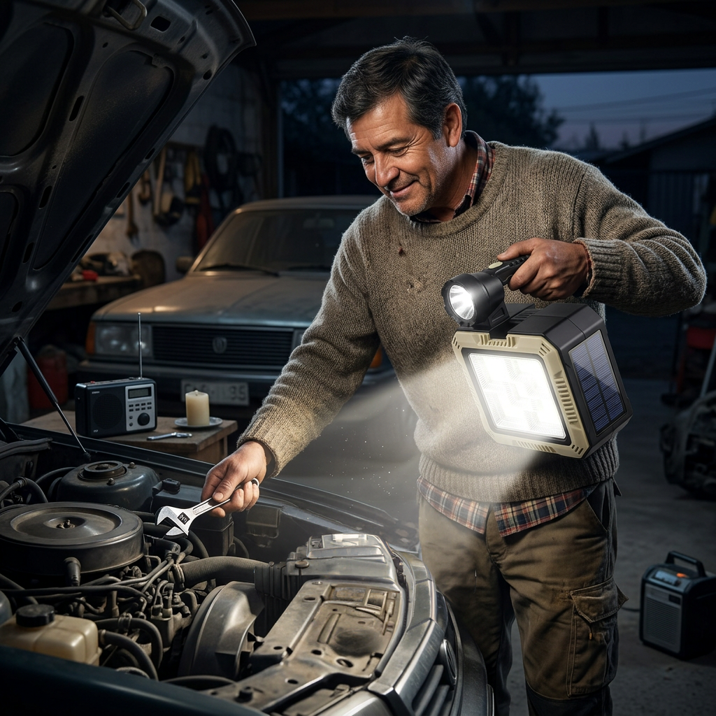 SURVIVAL LIGHT PRO® LINTERNA SOLAR KIT HERRAMIENTAS ¡Perfecto para emergencias y cortes de luz!