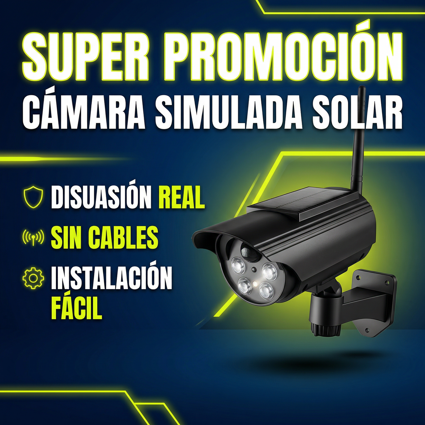 SOLAR CAM PRO® – Simula Vigilancia Real con movimiento