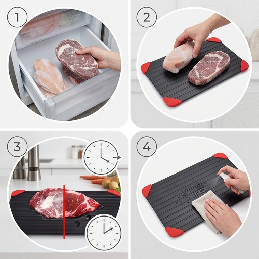 DEFROST CHEF PRO® TABLA DESCONGELANTE RÁPIDA ¡Descongela sin arruinar el sabor!