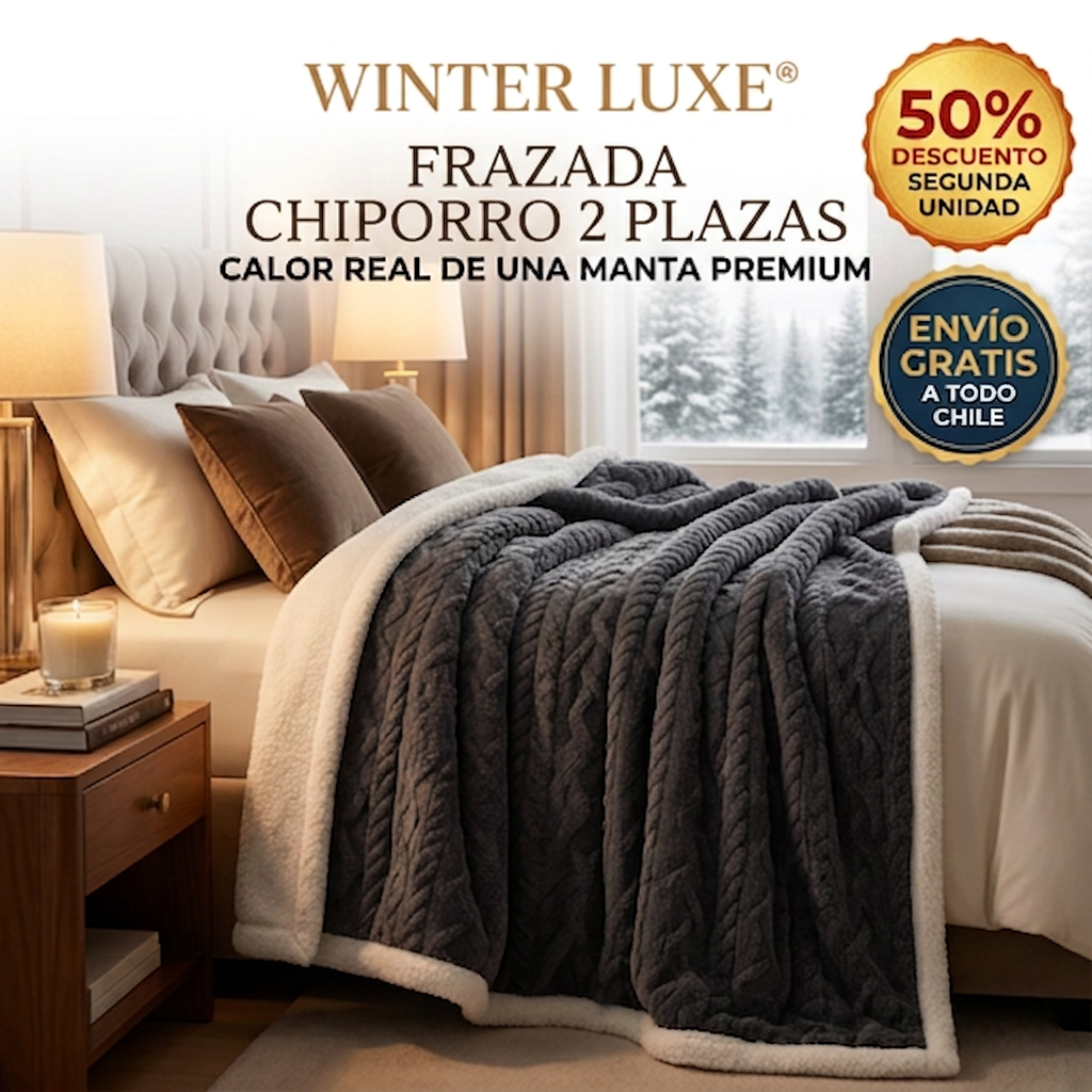 WINTER LUXE® FRAZADA PREMIUM CHIPORRO 2 PLAZAS ¡Calor real de una manta premium!