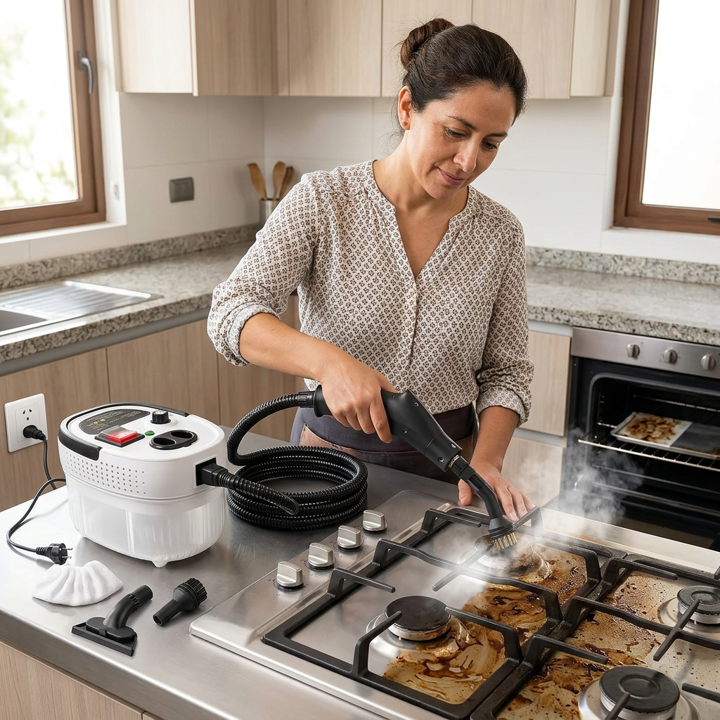 STEAM CLEAN PRO® MÁQUINA A VAPOR 4 EN 1 Limpieza profesional desde tu casa