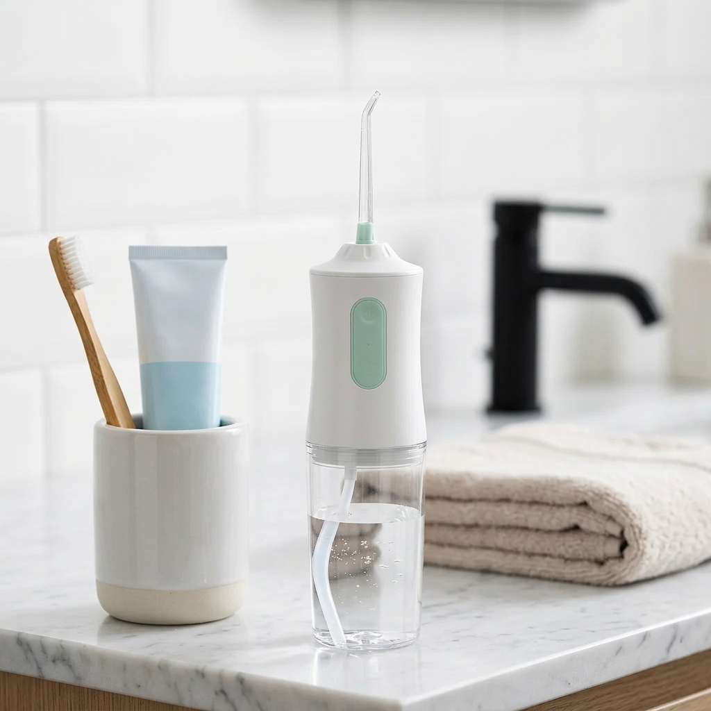 WATERPULSE® IRRIGADOR BUCAL PORTÁTIL + ¡BLANQUEADOR DENTAL GRATIS! ¡Limpieza dental REAL!