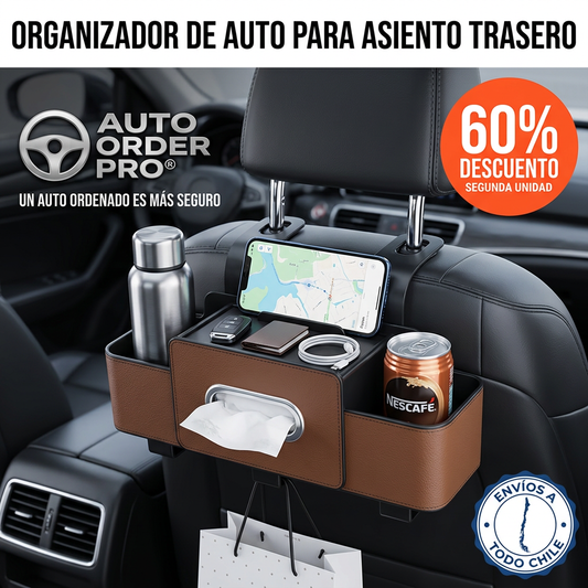 AUTO ORDER PRO® ORGANIZADOR DE AUTO PARA ASIENTO TRASERO ¡Un auto ordenado es más seguro!