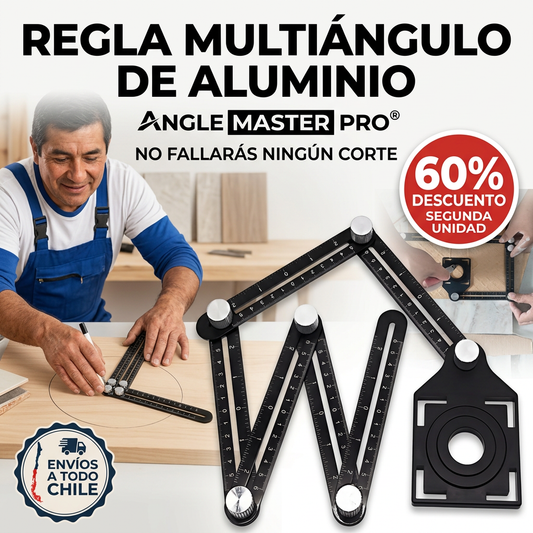 ANGLE MASTER PRO® REGLA MULTIÁNGULO DE ALUMINIO ¡No fallarás ningún corte!