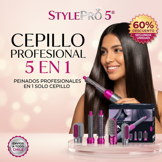 STYLEPRO 5® CEPILLO PROFESIONAL 5 EN 1 ¡Peinados profesionales en 1 solo cepillo!