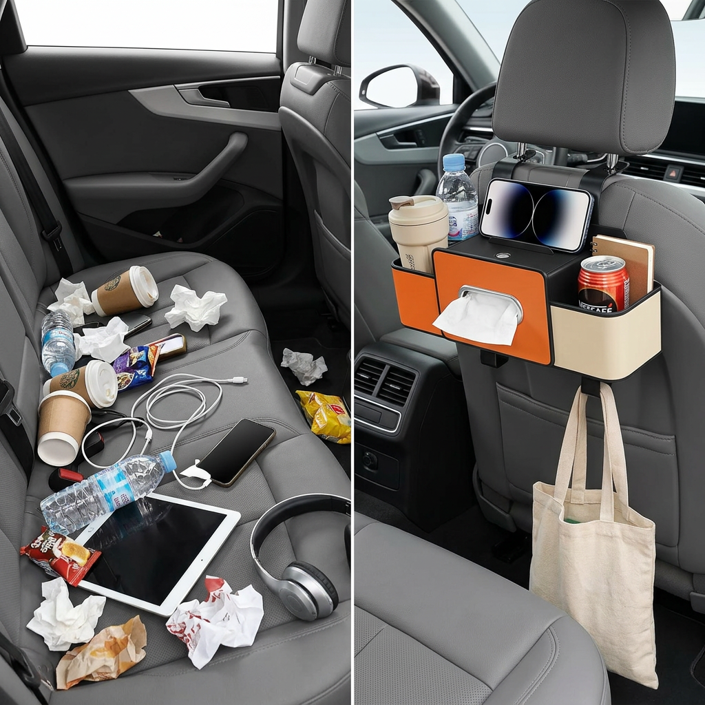AUTO ORDER PRO® ORGANIZADOR DE AUTO PARA ASIENTO TRASERO ¡Un auto ordenado es más seguro!