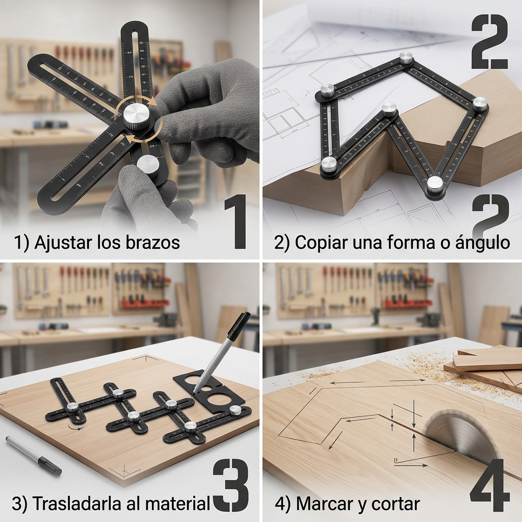 ANGLE MASTER PRO® REGLA MULTIÁNGULO DE ALUMINIO ¡No fallarás ningún corte!