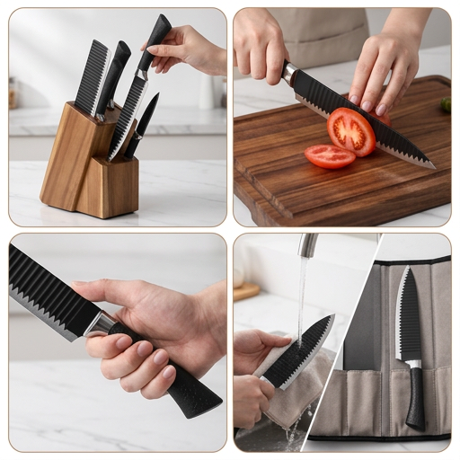 CHEF EDGE PRO® SET DE CUCHILLOS PRO ¡Cortes precisos todos los días!