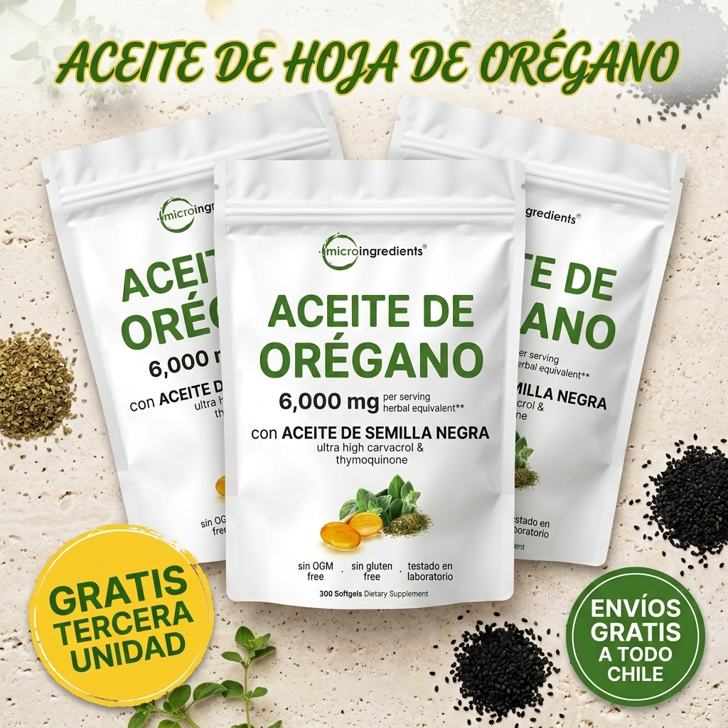 ACEITE ORÉGANO MICROINGREDIENTS® – ¡Potente antibiótico Natural!- ¡¡¡GRATIS TERCERA UNIDAD!!!