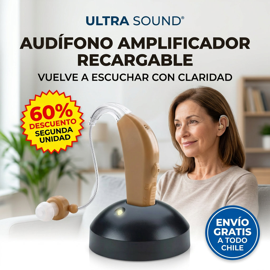 ULTRA SOUND® - AUDÍFONO AMPLIFICADOR RECARGABLE - ¡Siente mayor confianza!