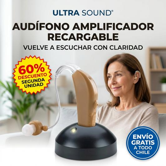 ULTRA SOUND® - AUDÍFONO AMPLIFICADOR RECARGABLE - ¡Siente mayor confianza!
