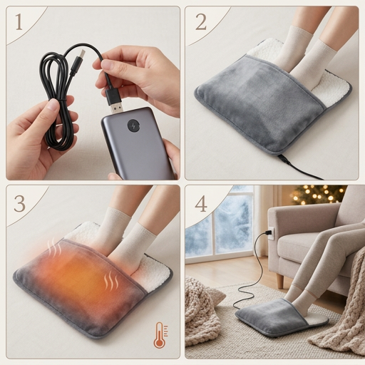 WARM FEET PRO® CALENTADOR DE PIES USB GRIS - ¡Pasa un invierno sin frío!