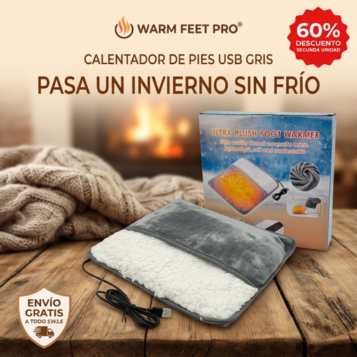 WARM FEET PRO® CALENTADOR DE PIES USB GRIS - ¡Pasa un invierno sin frío!
