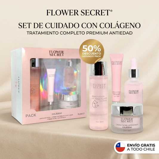 FLOWER SECRET® SET COMPLETO ANTIEDAD - ¡TU PIEL MÁS JOVEN!