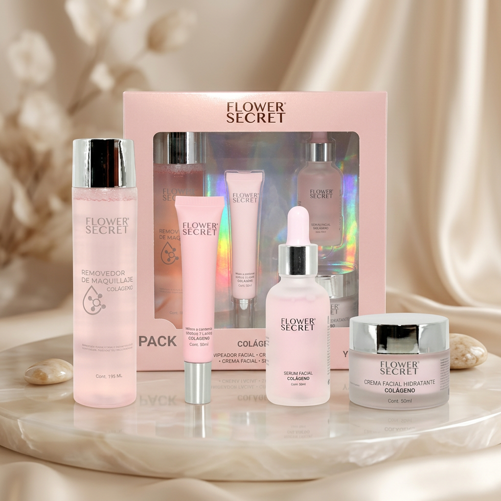 FLOWER SECRET® SET COMPLETO ANTIEDAD - ¡TU PIEL MÁS JOVEN!