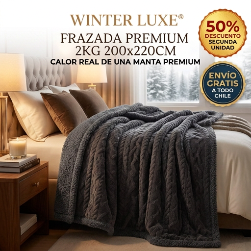 WINTER LUXE® FRAZADA PREMIUM 2KG 200x220CM ¡Calor real de una manta premium!