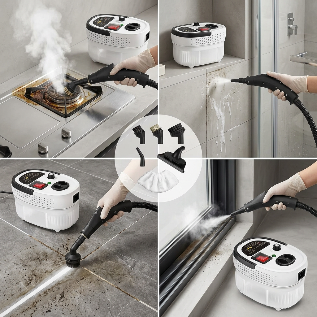 STEAM CLEAN PRO® MÁQUINA A VAPOR 4 EN 1 Limpieza profesional desde tu casa