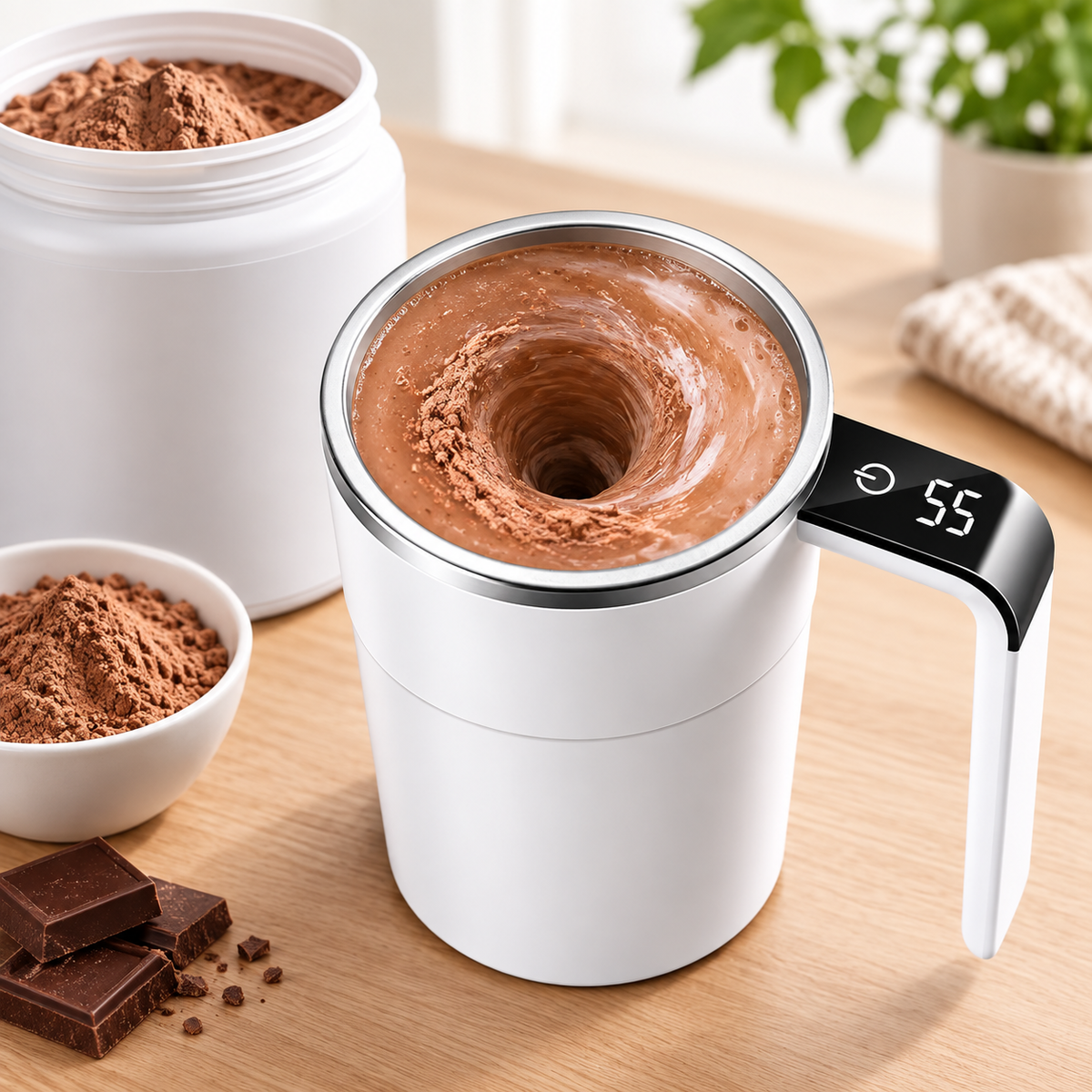 MIXTEMP MUG® TAZA MEZCLADORA INTELIGENTE CON VISOR DE TEMPERATURA.