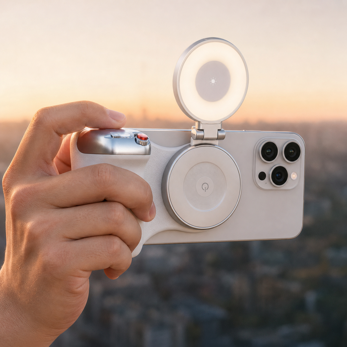 MAGSHOT LIGHT PRO® GRIP MAGNÉTICO CON LUZ LED ¡TRANSFORMA TU TELÉFONO EN UNA VERDADERA CÁMARA!
