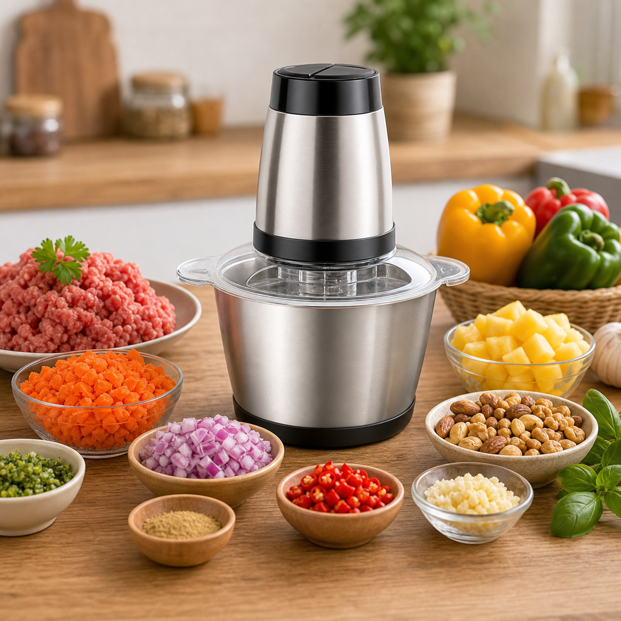 FAMILY CHOP PRO® PICADORA ELÉCTRICA DE DOS VELOCIDADES ¡Perfecta para cocinas familiares!