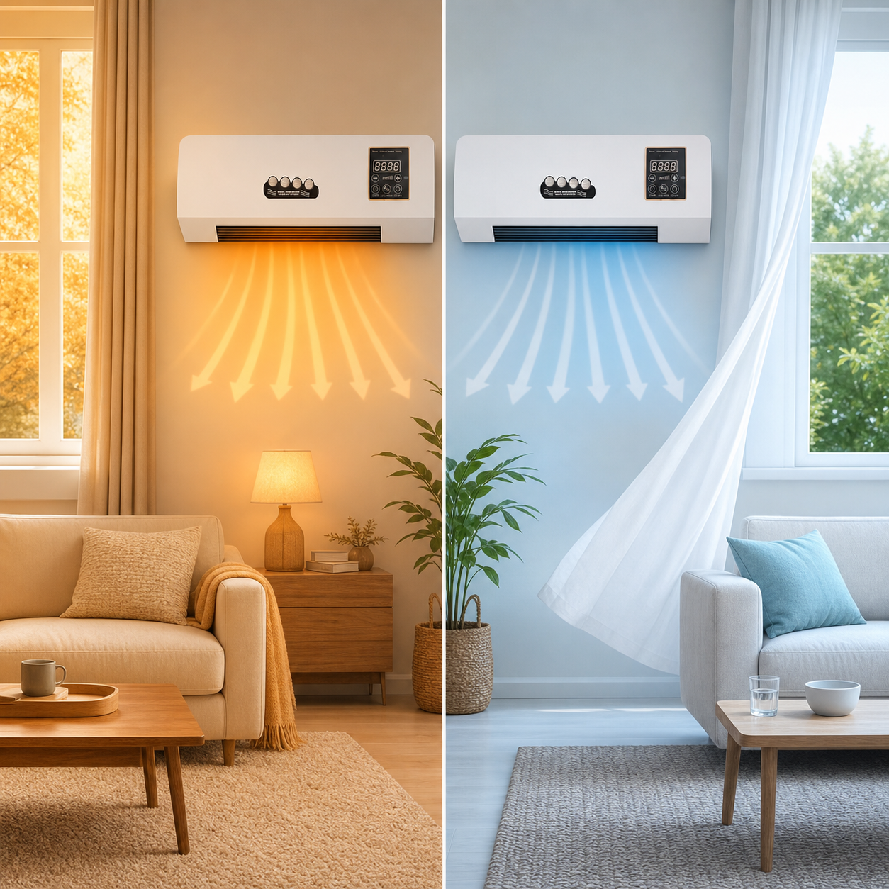 WALL HEAT 2IN1® CALEFACTOR + VENTILADOR DE PARED Calienta ahora. Refresca después.