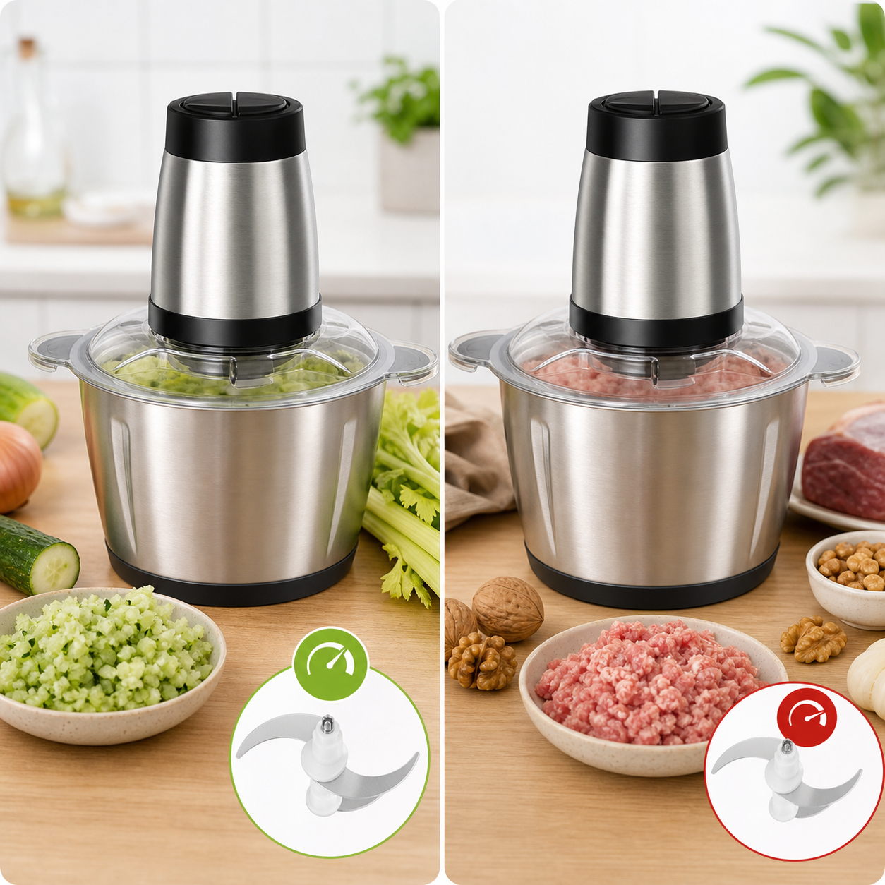 FAMILY CHOP PRO® PICADORA ELÉCTRICA DE DOS VELOCIDADES ¡Perfecta para cocinas familiares!