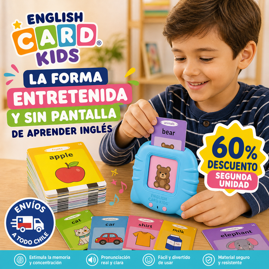 ENGLISH CARD KIDS® LECTOR TARJETAS ESPAÑOL - INGLÉS -¡ La forma entretenida y efectiva de aprender inglés