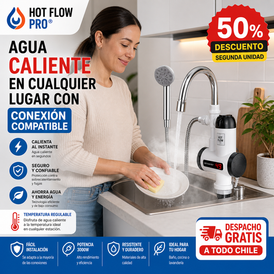 HOT FLOW PRO® CALENTADOR DE AGUA TIPO LLAVE ELÉCTRICA ¡Agua caliente en todos lados!