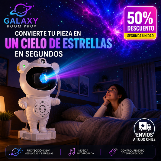 GALAXY ROOM PRO® PROYECTOR DE ASTRONAUTA CON ESTRELLAS Y NEBULOSA
