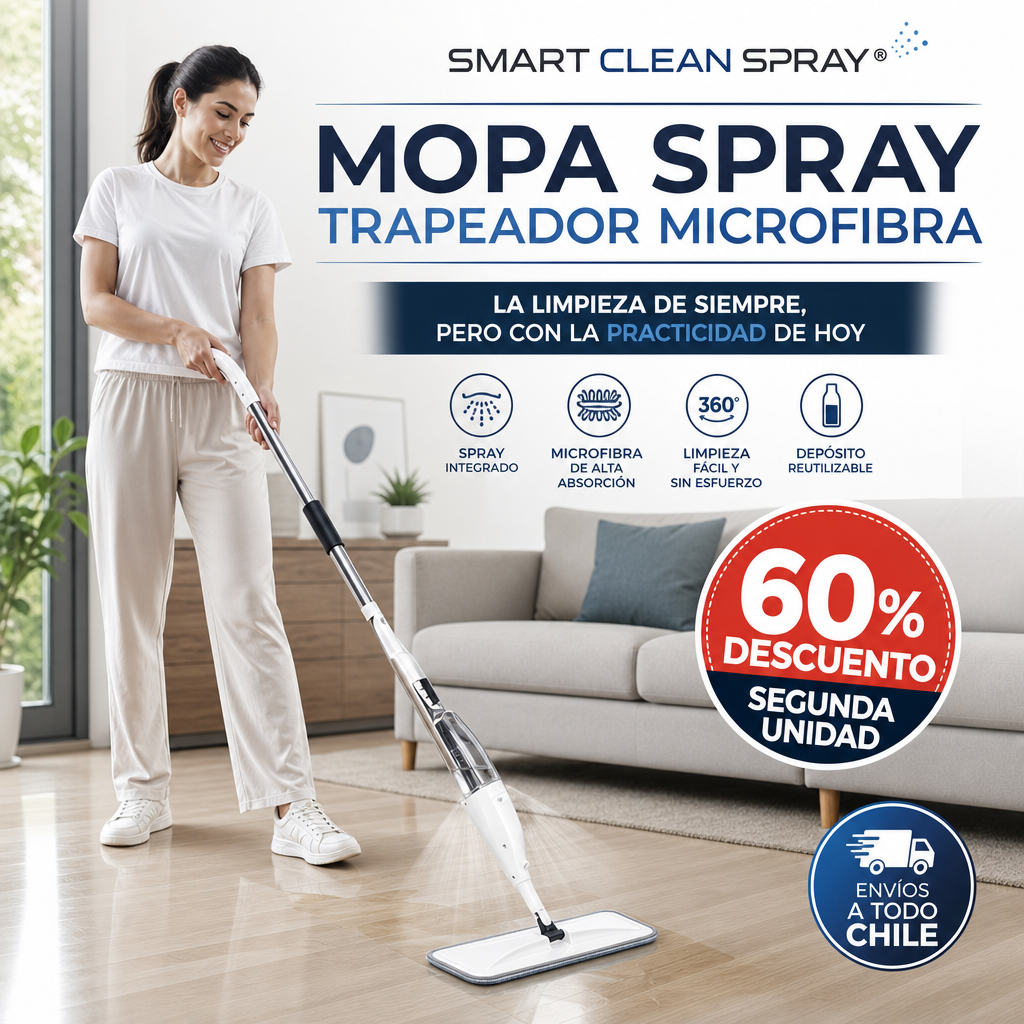 SMART CLEAN SPRAY® MOPA SPRAY TRAPEADOR MICROFIBRA ¡La limpieza de siempre con la practicidad de hoy!