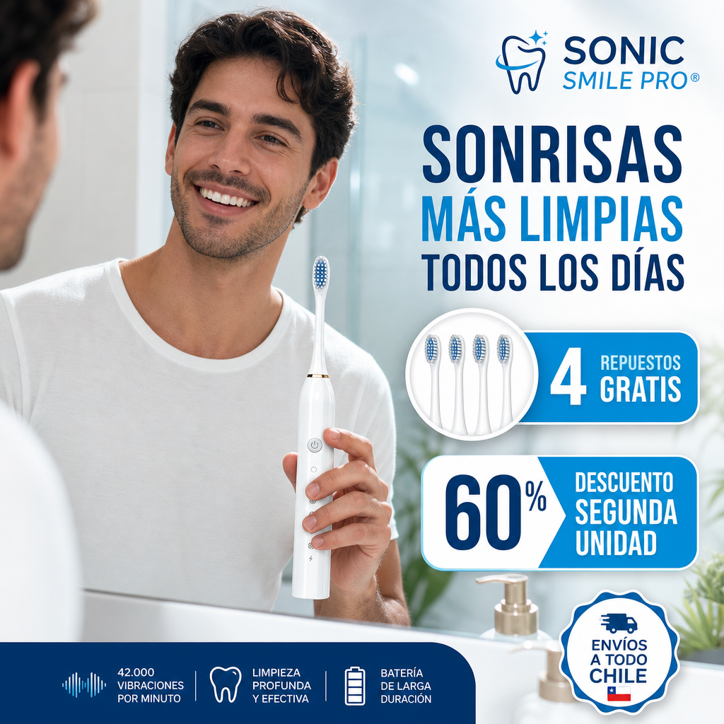 CEPILLO DE DIENTES ELÉCTRICO SÓNICO PARA ADULTO SONIC SMILE PRO®
