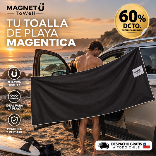 MAGNET TOWELL / TOALLA MAGNÉTICA 180 x 90 cms. - ¡TU CAMARÍN PRIVADO VA CONTIGO!