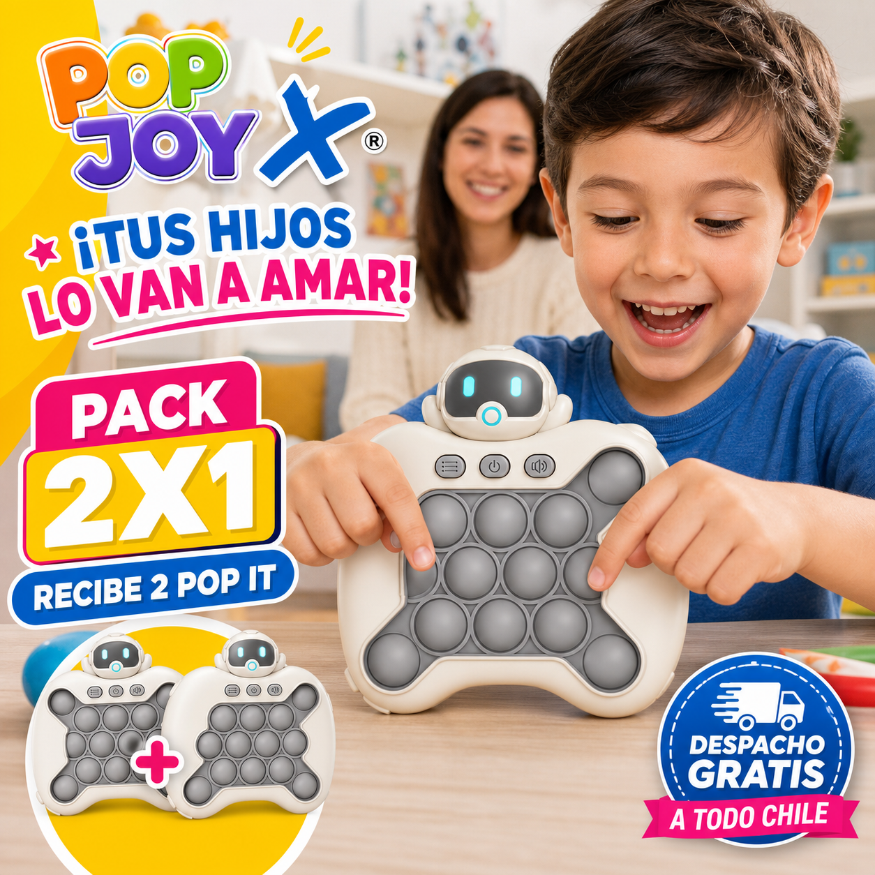 POP JOY X® JUGUETE SENSORIAL POP IT ELECTRÓNICO ¡Tus hijos lo van a amar!