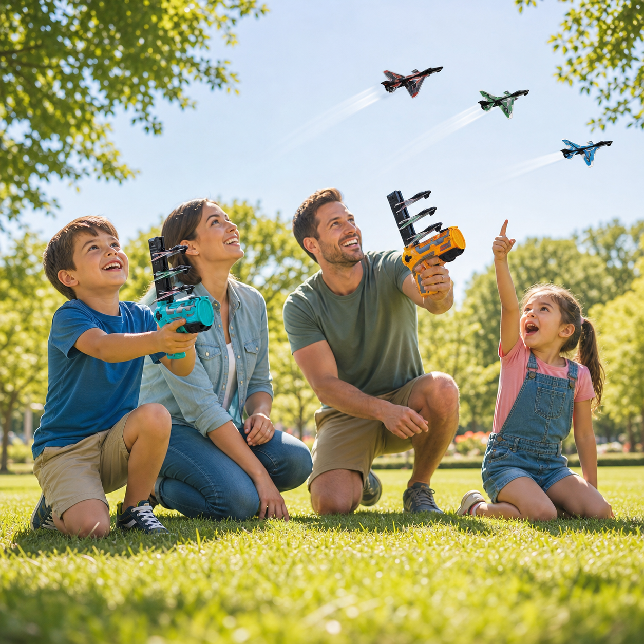 SKY LAUNCH KIDS® LANZADOR CATAPULTA CON 4 AVIONES ¡Y que despegue la entretención!