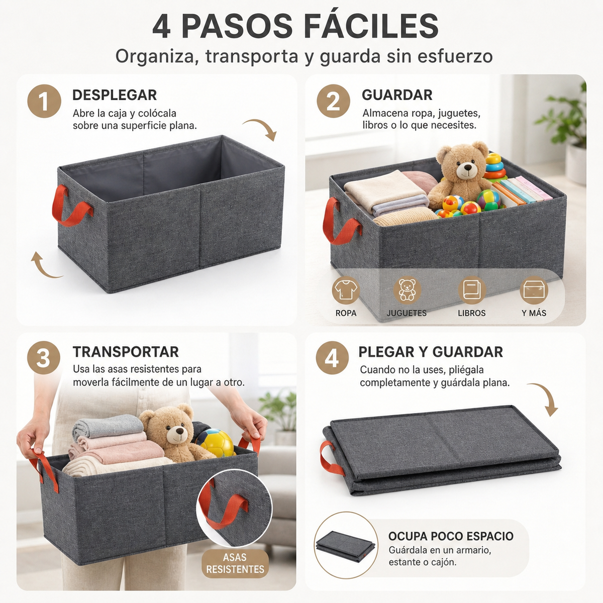 FOLDBOX HOME® ORGANIZADOR PLEGABLE MULTIUSO ¡LLEVA 3X1 !
